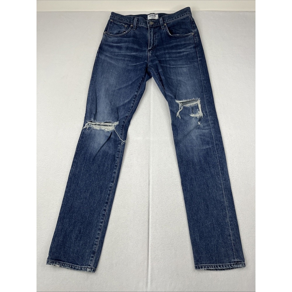AGOLDE Blade Skinny Jeans Mens 29 Fits 30x31 Distressed Blue Denim A615B-825